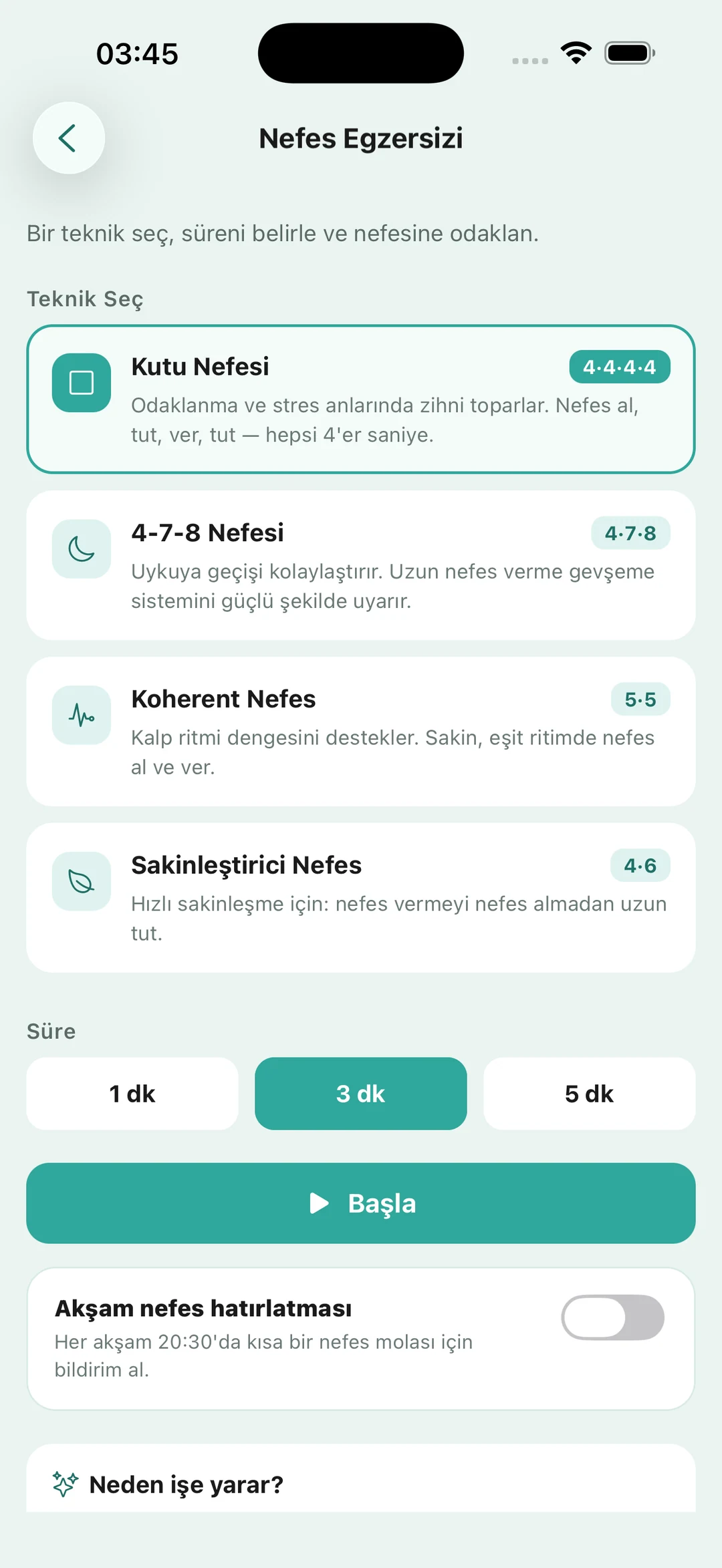 Wonori rehberli nefes ekranı